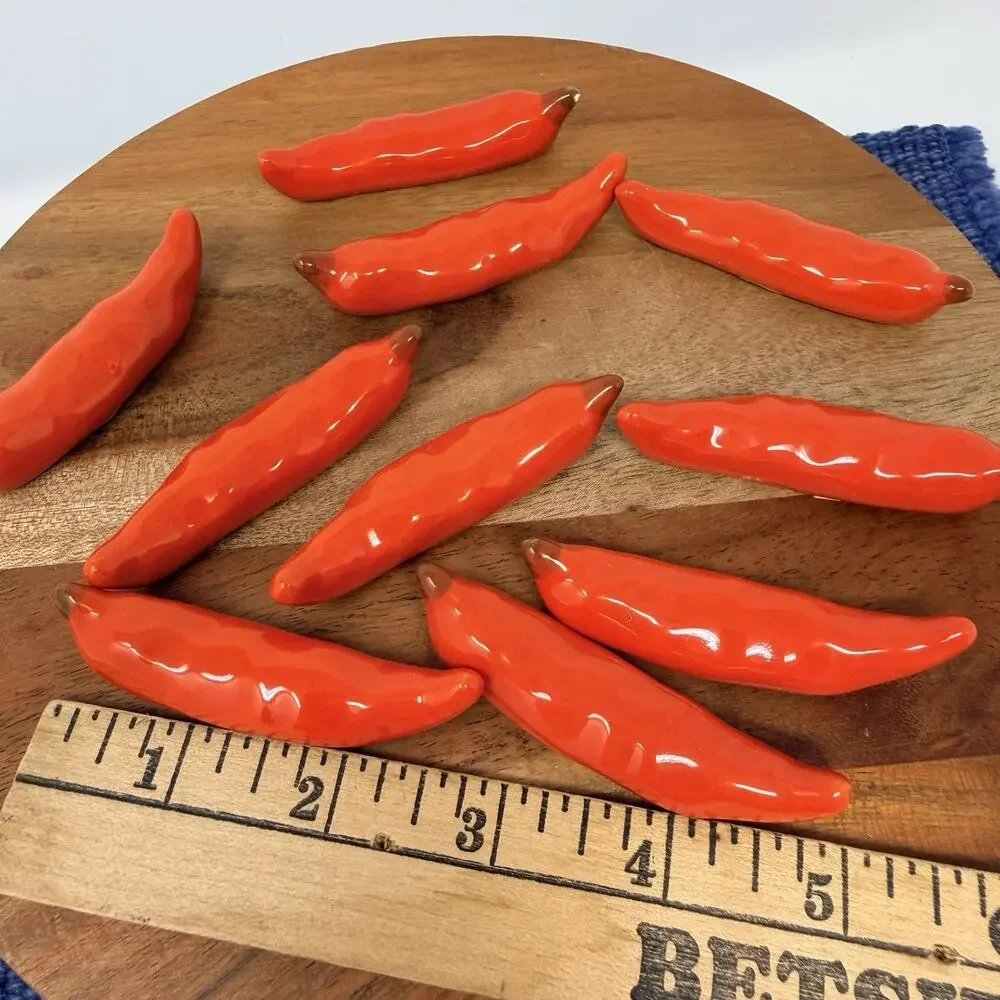 Chopstick Rest Holders Chili Pepper Ceramic 10 Piece Set Japan